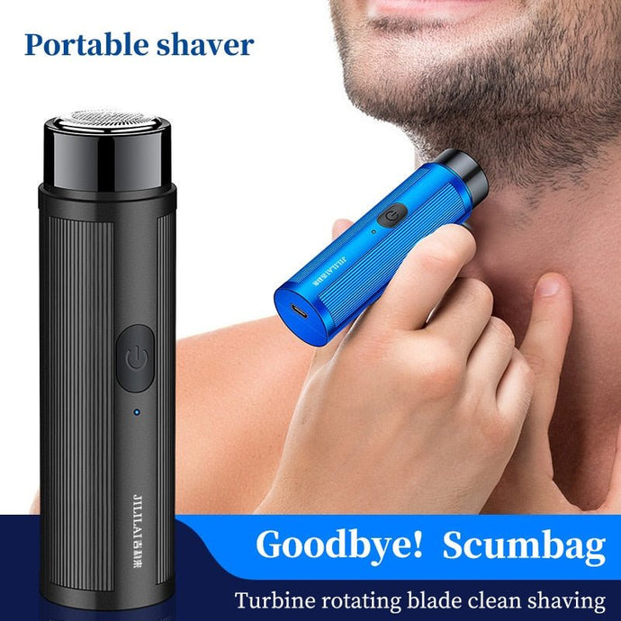 Barbeador Elétrico Masculino Portátil Razor Tech Mini Recarregável e Automático Perfeito para Viagens e Uso no Carro - PopLarWeb