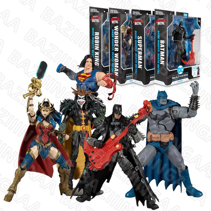 Batman, Mulher Maravilha, Robin King e Superman Coleção McFarlane Death Metal, Metal Rock 18cm - PopLarWeb