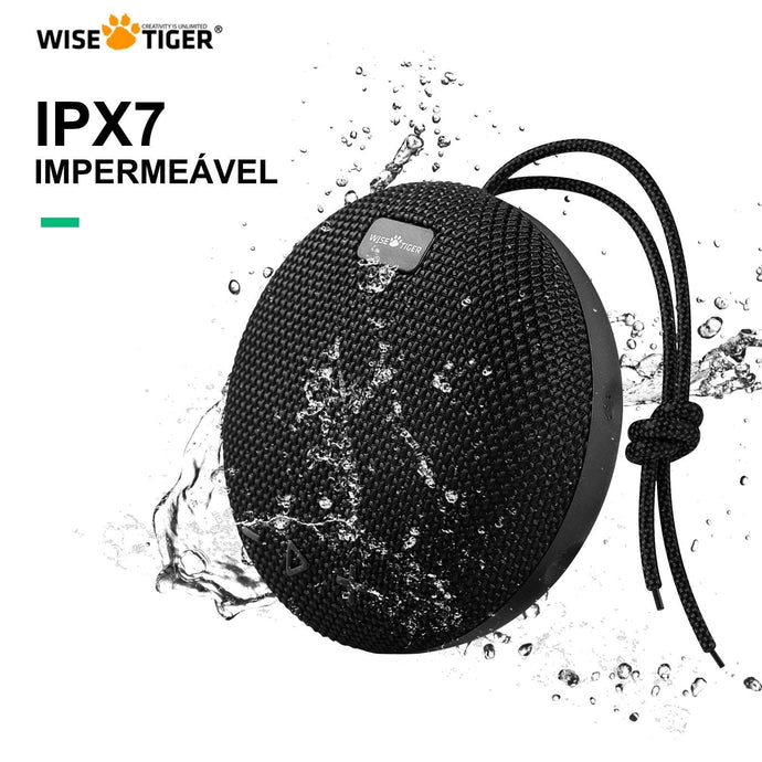 Caixa de som portátil surround estéreo Bluetooth à prova d'água com graves, Wise Tiger BT 5.0, IPX7 - PopLarWeb