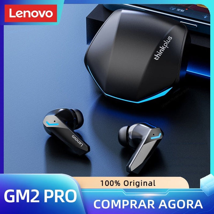 Fone de Ouvido Lenovo GM2 Pro sem Fio, Bluetooth 5.3, Chamadas em Alta Definição para Jogos, Baixa Latência, Original - PopLarWeb