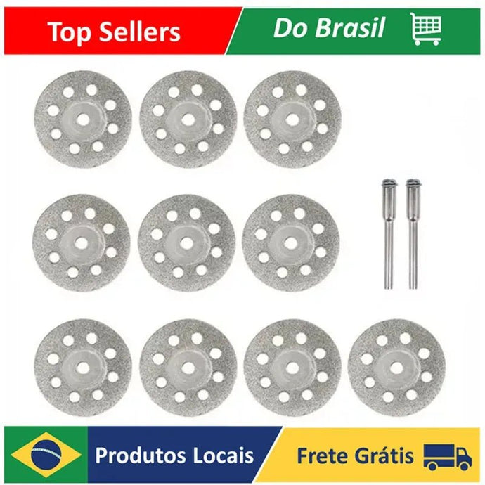 Jogo de Discos Diamantados para Micro retífica 10 Peças 22mm Titanium05577 - PopLarWeb