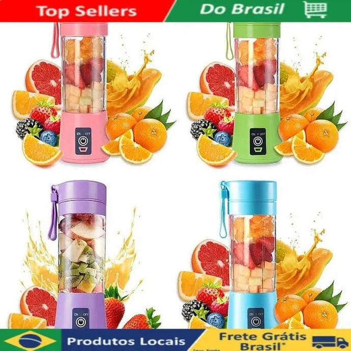 Mini Liquidificador Portátil Shake Take Juice Cup 6 Lâminas Recarregável - PopLarWeb