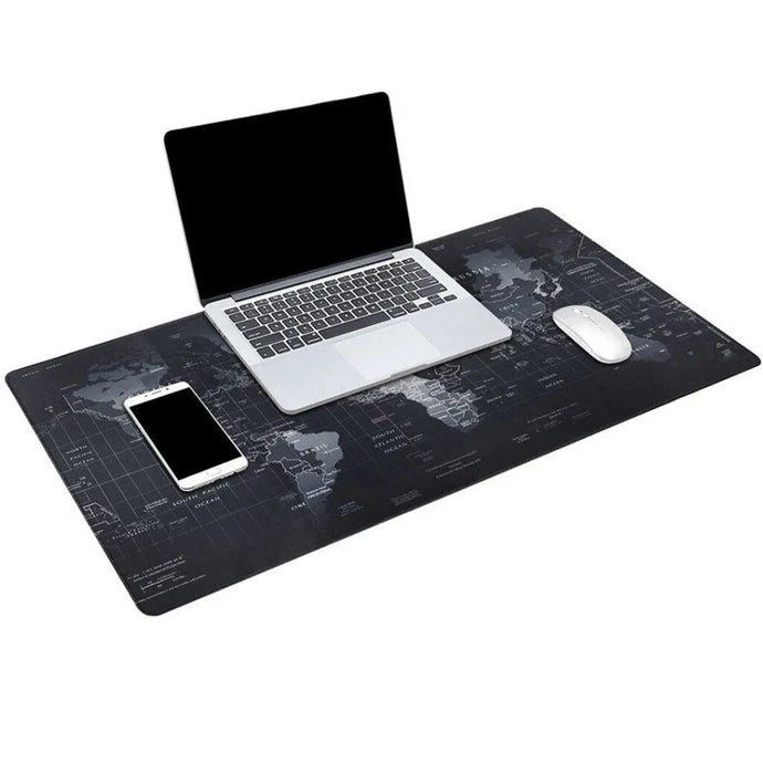 Mouse Pad Mapa Mundial: Ideal para Trabalho em Computador e Jogos - Tapete de Mesa de Borracha Antiderrapante, Disponível em 90*40cm e 80*30cm - PopLarWeb