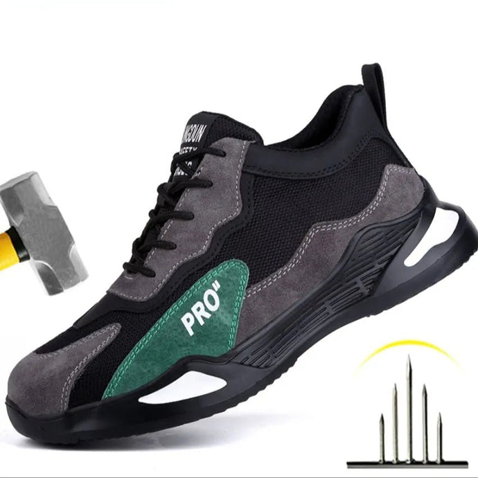 Sapatos de Trabalho Masculinos Indestrutíveis com Biqueira de Aço e Resistência a Perfurações - PopLarWeb