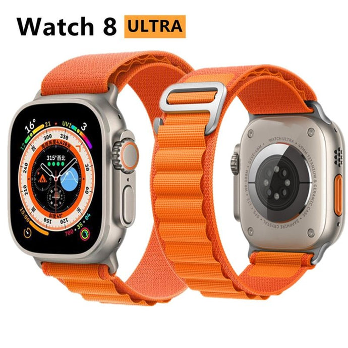 Smartwatch Ultra Series 8 Unisex, NFC, Chamada Bluetooth, Carregamento Sem Fio, Impermeável, Tela HD, Apple 49mm - PopLarWeb