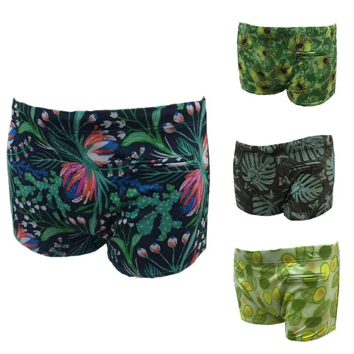 Sunga Boxer Shorts Masculina: Ideal para Praia, com Bolso Multiúso, Zíper e Forro Interno em Tecido Elástico de Poliamida - PopLarWeb